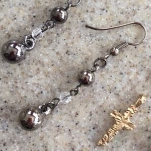 Cross pendant and earrings combo